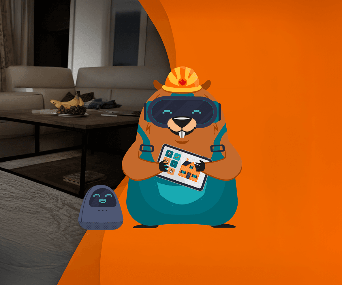 beaver the builder, hardhat, tablet, smart home, VR Glasses