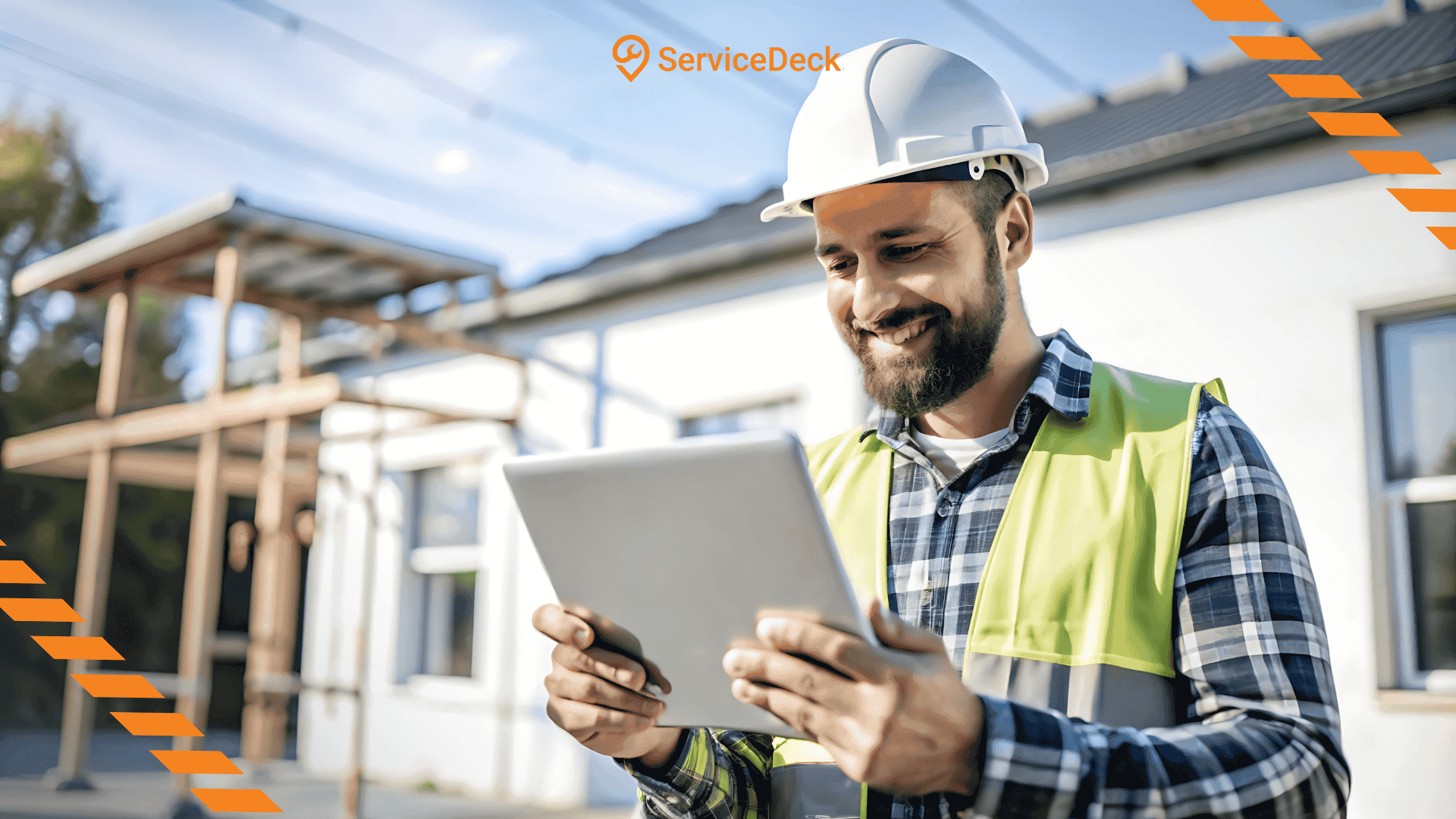 a-happy-service-provider-in-a-hard-hat-holding-a-tablet-roofing-jobsite