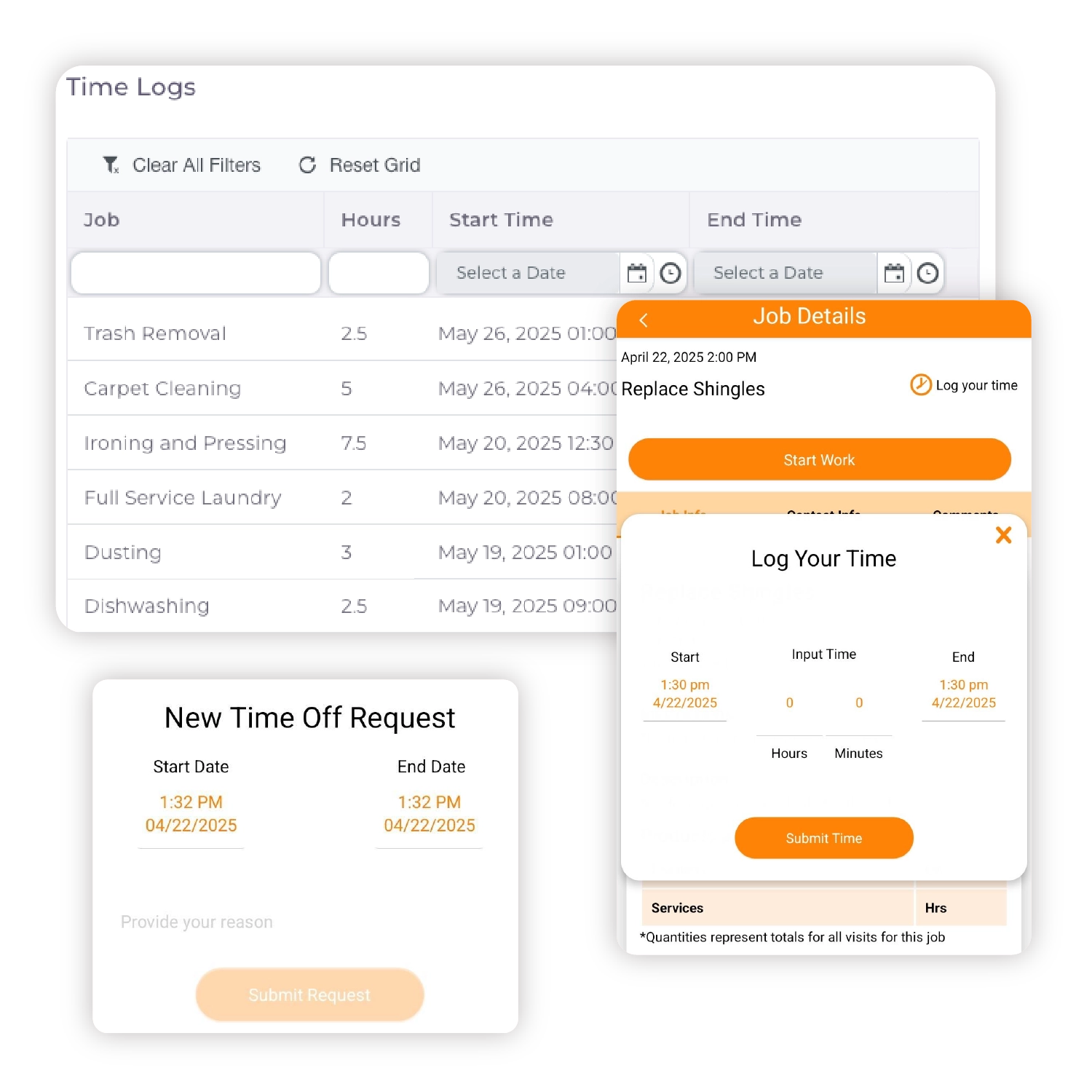 Track job logs with geolocation
