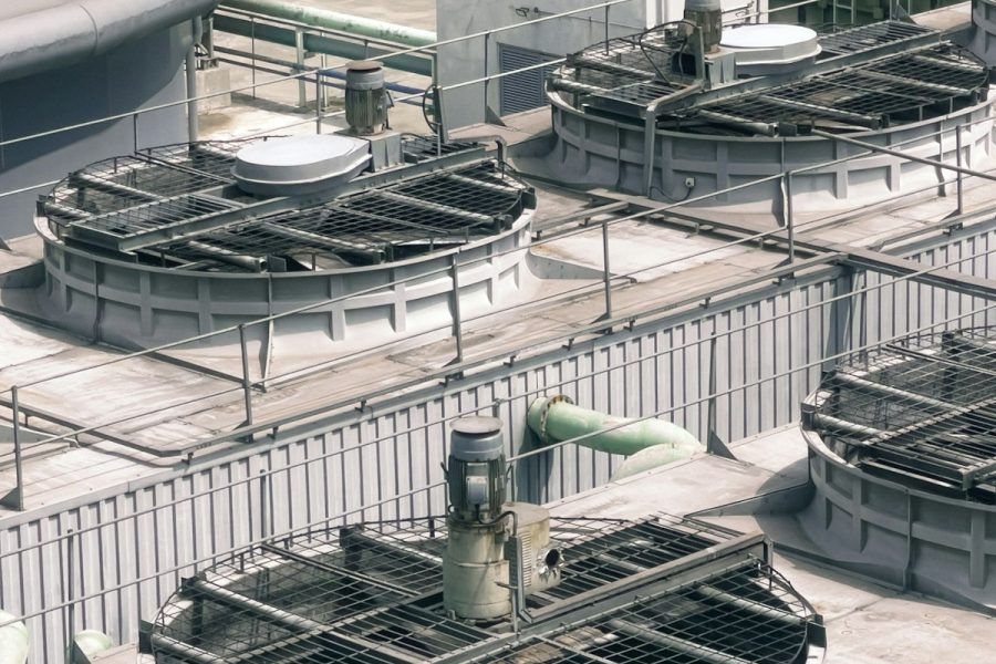 Industrial HVAC cooling system for business management