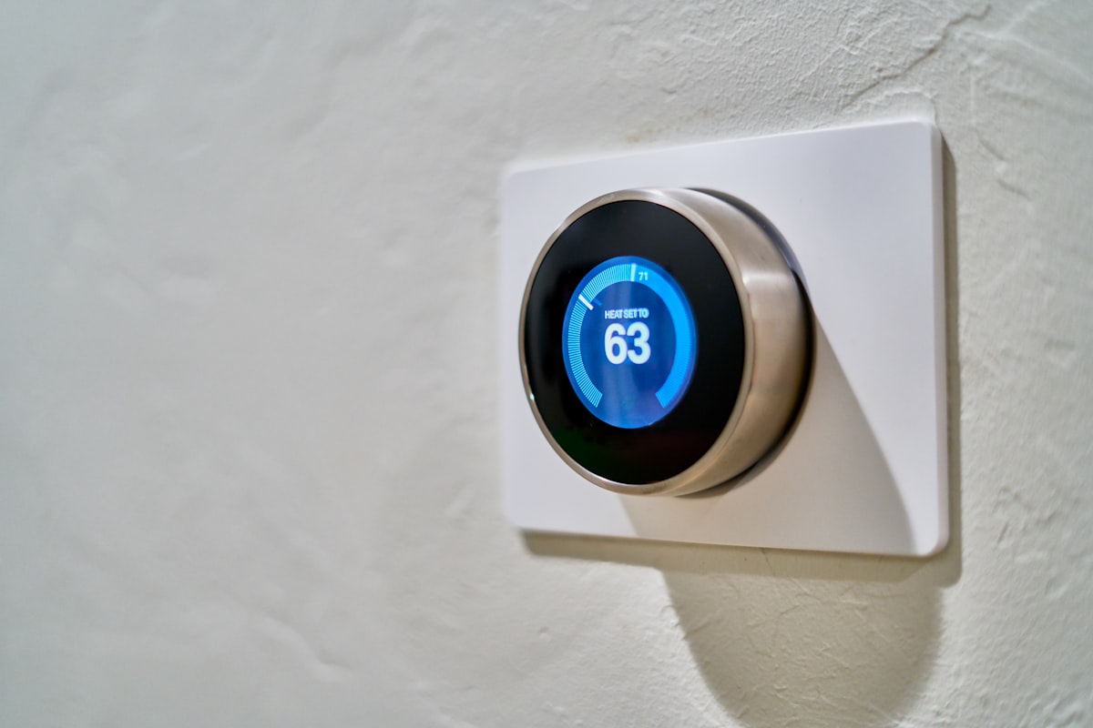Smart thermostat for HVAC small business software