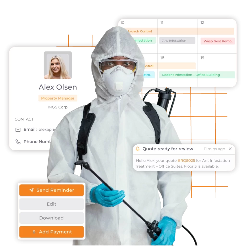 ServiceDeck pest control business management software dashboard