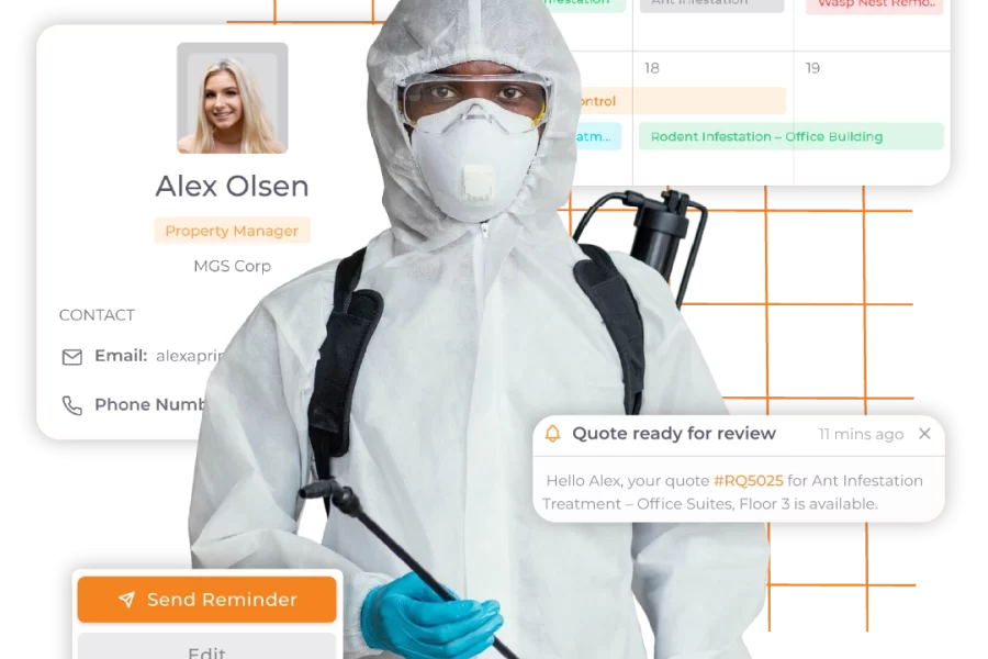 ServiceDeck pest control business management software dashboard