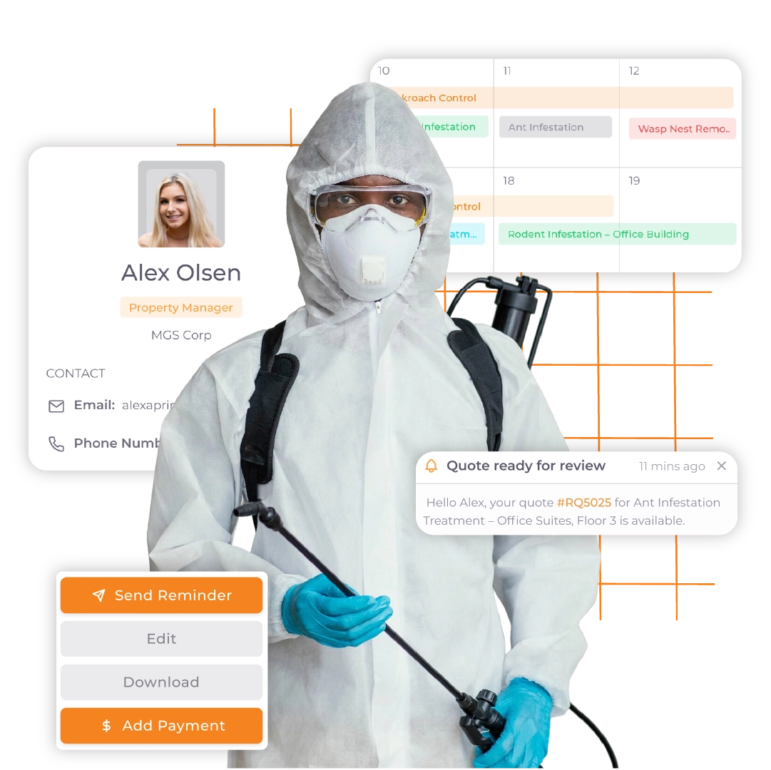 ServiceDeck pest control accounting and profit management dashboard