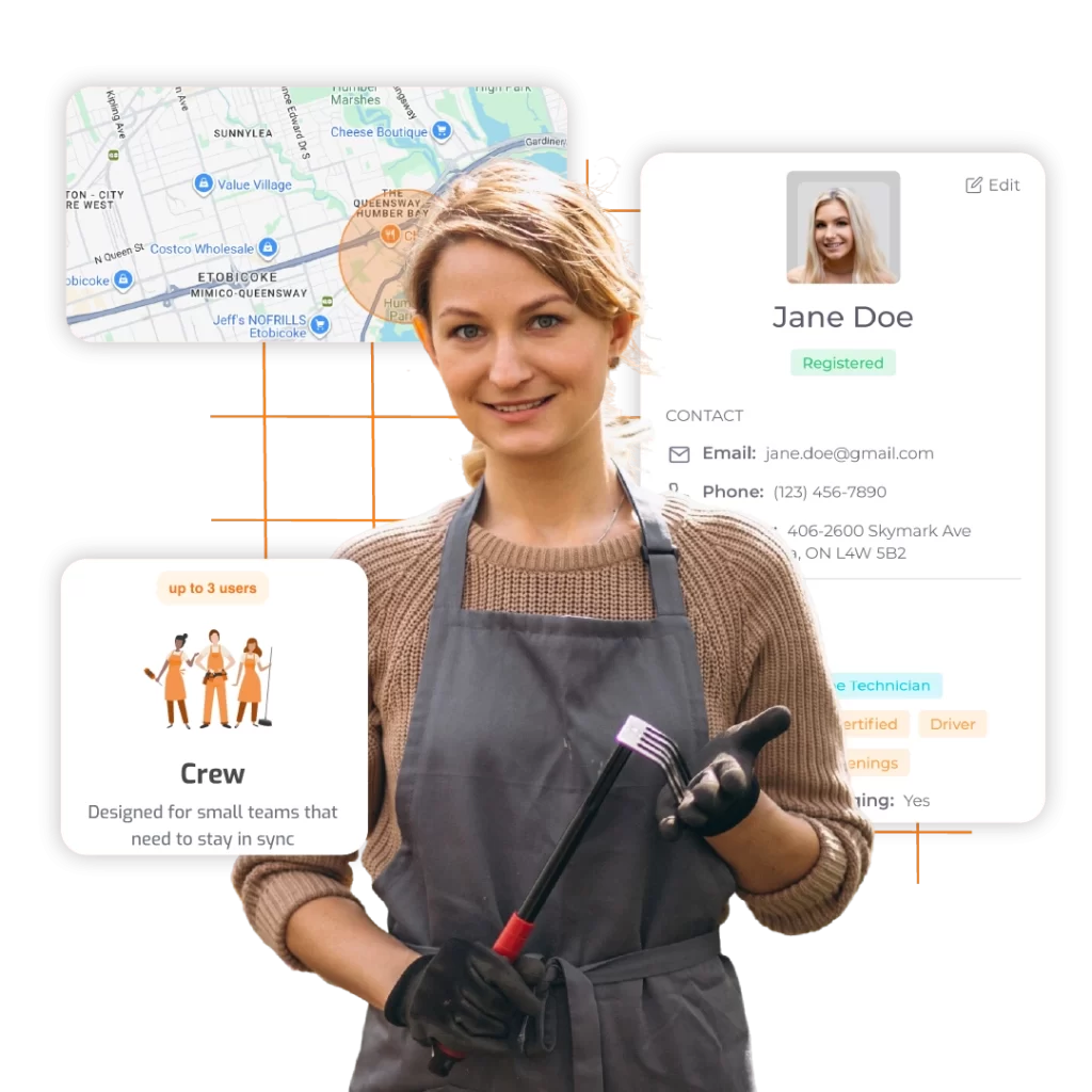 ServiceDeck landscaping booking dashboard for online customer requests