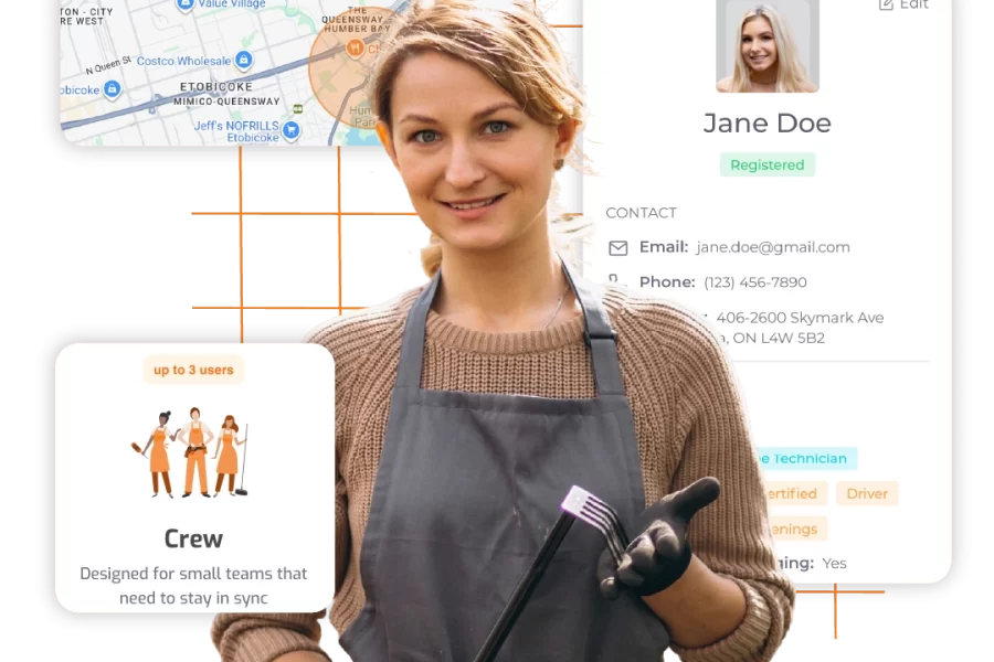 ServiceDeck landscaping booking dashboard for online customer requests
