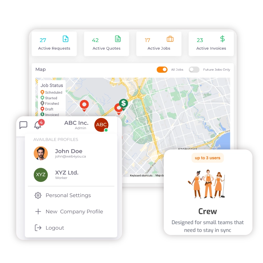 ServiceDeck time tracking and visibility for HVAC scheduling