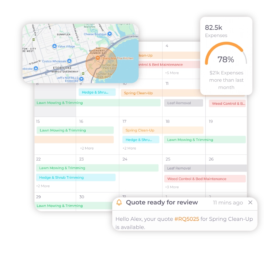 ServiceDeck crew scheduling and route planning for growing landscaping companies