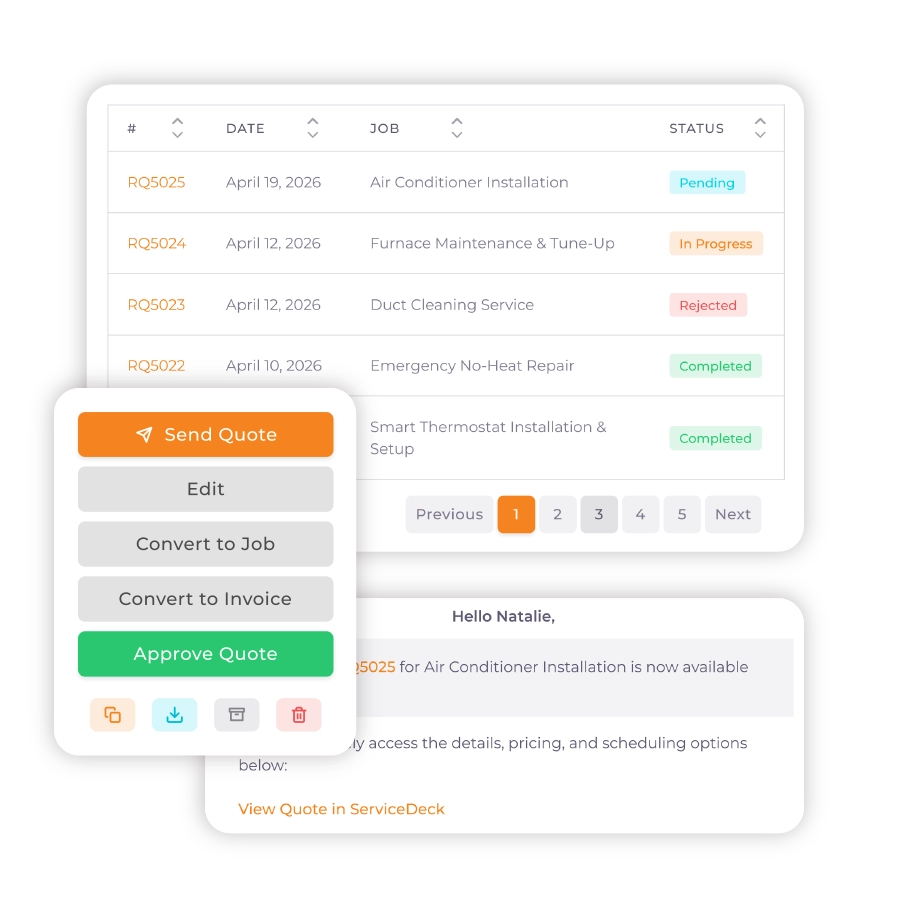 ServiceDeck client and service history dashboard for HVAC businesses