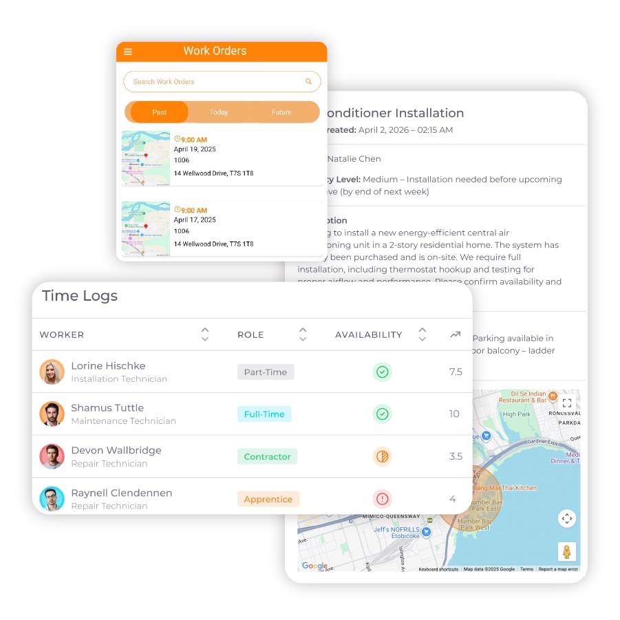 ServiceDeck mobile work orders and documentation for HVAC technicians